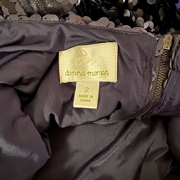 Donna Morgan Navy Blue Sequin Mini Dress | Size 2 - Picture 5 of 5